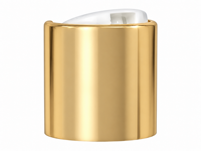 24-410 Gold/White Smooth Metal Shell Disc Top Cap
