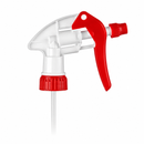 28-400 Red/White Ribbed Trigger Sprayer Adjustable Nozzle with Filter (9.25" Dip tube) 1.10cc