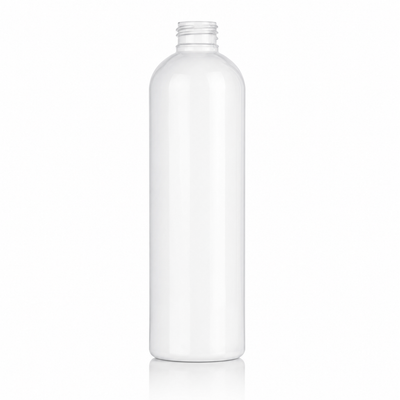 8 oz White 24-410 HDPE Cosmo Round Plastic Bottle