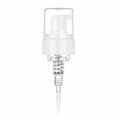 43mm White Smooth Foamer Pump Clear Hood With 7.375" Dip Tube, .7cc