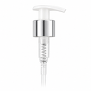 28-410 Silver Metal Shell/White Lotion Pump Lock Up Head 5.75" Dip Tube 2cc