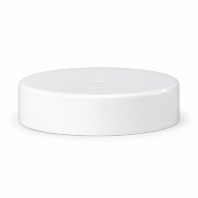 43-400 White Smooth Plastic Cap with Foam Liner