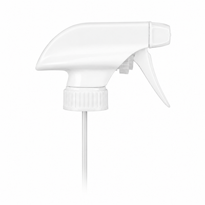 28-400 White Ribbed Trigger Sprayer Spray/Stream/Off (9.25" Dip Tube, 1.3cc Output)