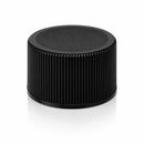 24-410 Black Ribbed Plastic Cap (Foam Liner)