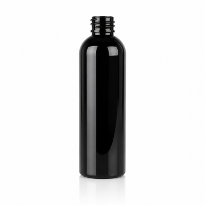 4 oz Black 20-410 Cosmo Round PET Plastic Bottle