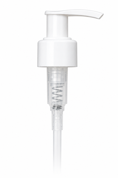 24-410 White Smooth Lotion Pump Lock Up Head 8.75" Dip Tube (Output 1.2cc)