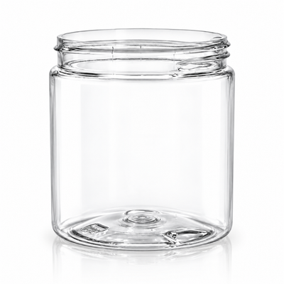 8 oz Clear 70-400 Plastic PET Straight-Sided Jar