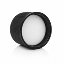 24-410 Black Ribbed Plastic Cap (Foam Liner)