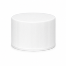 24-410 White Ribbed Plastic Cap (Foam Liner)