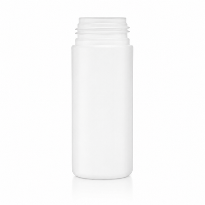 4 oz 43mm White Cylinder Round Foamer-Style HDPE Plastic Bottle