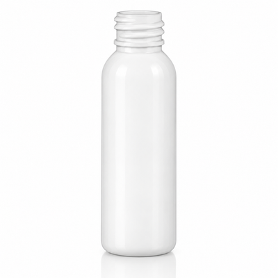 1 oz White 20-410 PET Cosmo Round Plastic Bottle