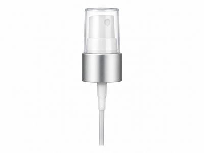 20-410 Brushed Aluminum/White Fine Mist Sprayer 5.5" Dip Tube (Output 0.16cc)