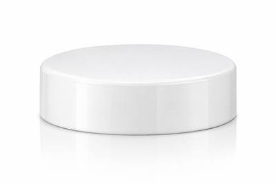 38-400  Smooth White Plastic Cap (Foam Liner)