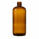 16 oz Amber Glass Boston Round Bottle 28-400 Neck Finish