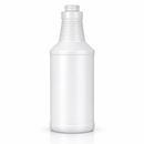 32 oz White 28-400 HDPE Carafe Style Round Ringed Neck Plastic Bottle