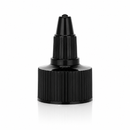 24-410 Black Fine Ribbed Twist Open & Close Dispensing Closure (.118" Orifice) PE Foam Gasket