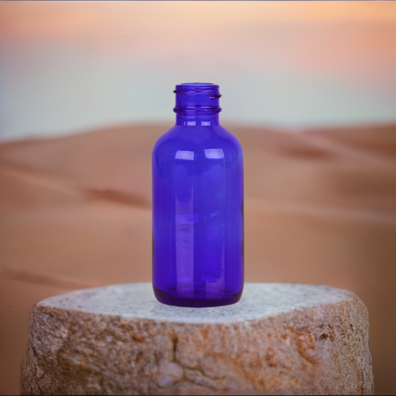 1 oz Cobalt Blue 20-400 Glass Boston Round