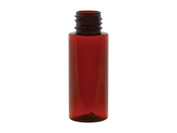 1 oz 20-410 Dark Amber PET Cylinder Round Plastic Bottle