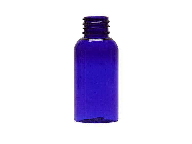 1 oz Blue 20-410 PET Boston Round Bottle