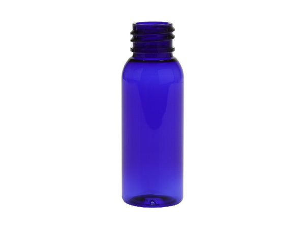 1 oz Blue 20-410 PET Cosmo Round Plastic Bottle