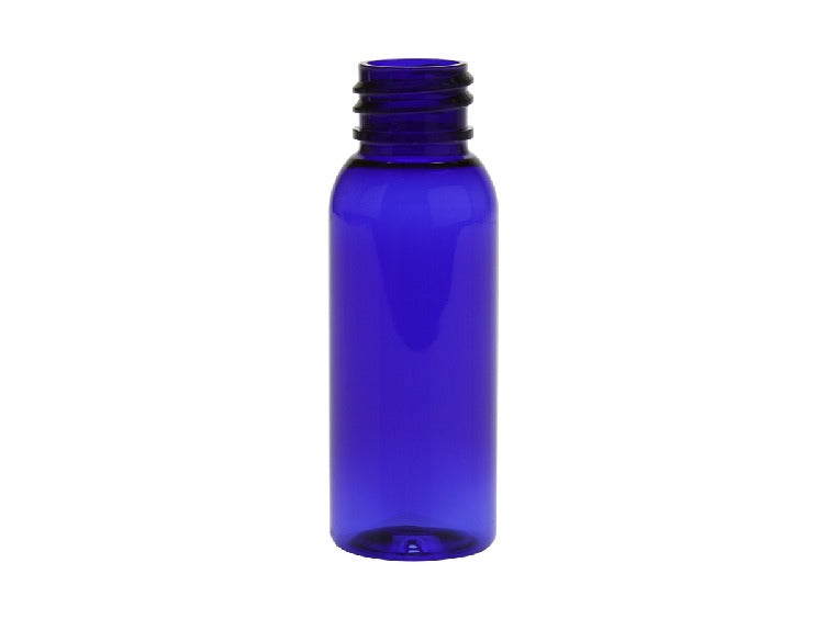 1 oz Blue 20-410 PET Cosmo Round Plastic Bottle