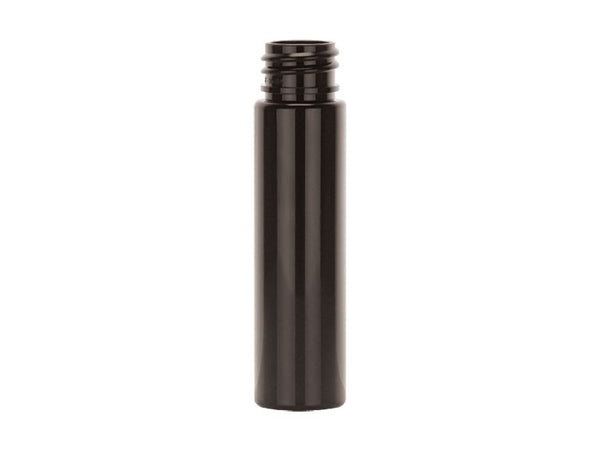1 oz Dark Amber PET Cylinder Round Plastic Bottle 20-410