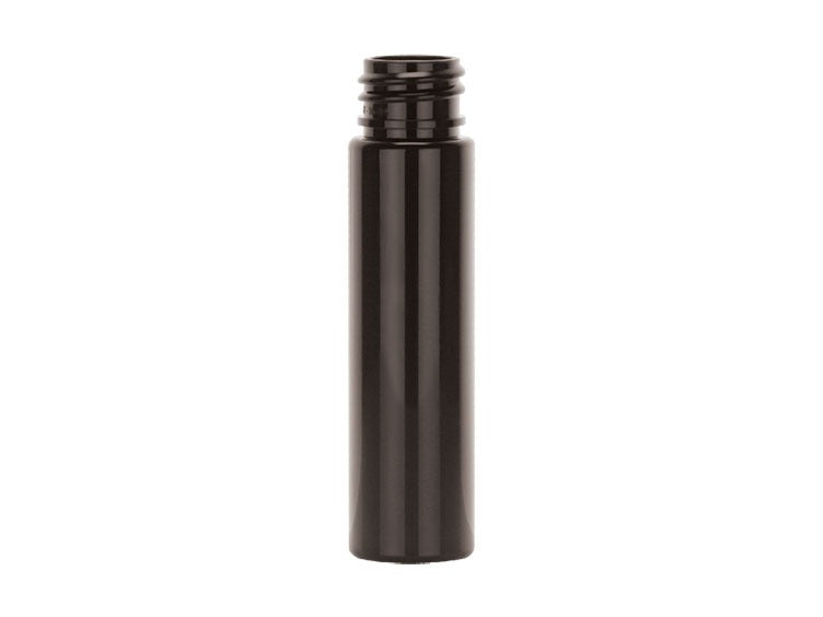 1 oz Dark Amber PET Cylinder Round Plastic Bottle 20-410
