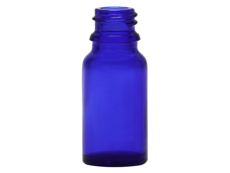 10 mL Blue Boston Round Glass Euro Dropper Bottle 18mm Tamper Evident Neck