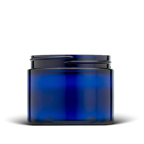 12 oz Blue Plastic Straight-Sided Jar 89-400 PET