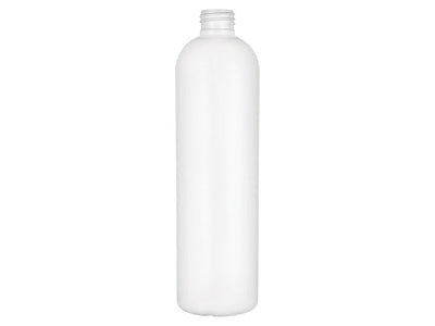 12 oz White 24-410 HDPE Cosmo Round Plastic Bottle