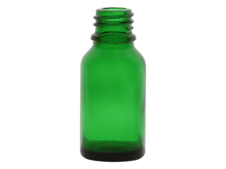15 ml Green 18mm Glass Boston Round Bottle