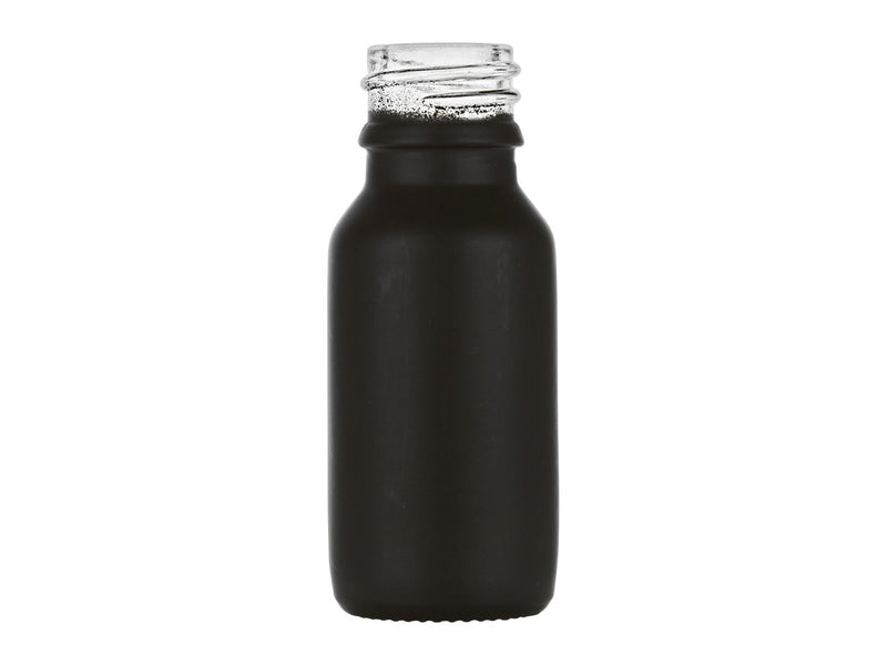 15 mL Black 20mm Euro Dropper Style Boston Round Glass Bottle Spray Coated