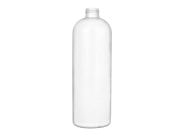 16 oz White 24-410 HDPE Cosmo Round Plastic Bottle