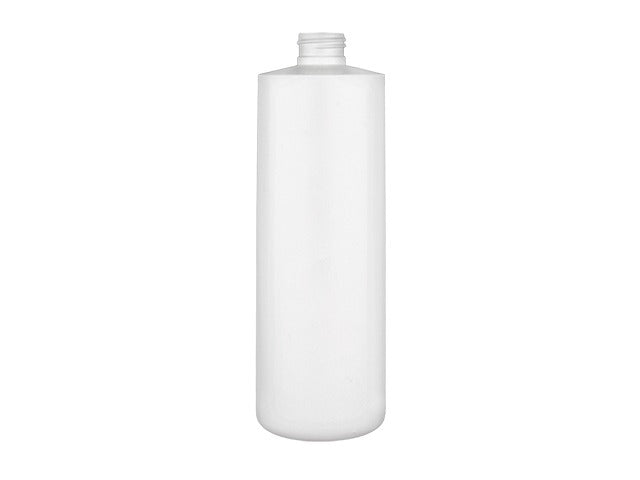 16 oz White 24-410 HDPE Cylinder Round Plastic Bottle