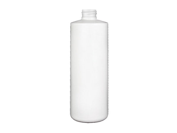 16 oz White 28-410 HDPE Cylinder Round Plastic Bottle
