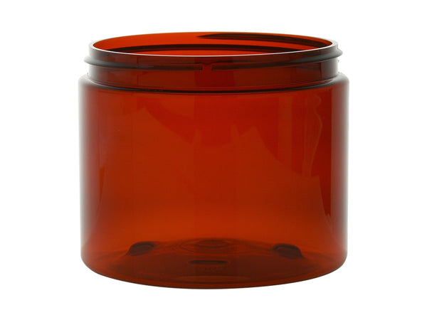 16 oz Straight-Sided Plastic Jar 89-400 Amber PET