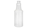 16 oz White 28-410 HDPE Carafe Style Round Ringed Neck Plastic Bottle