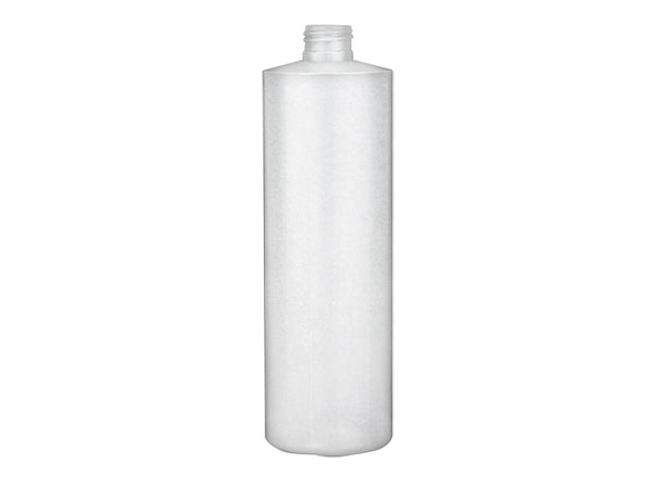 16 oz Natural-Colored HDPE Plastic Cylinder Round Bottle 24-410 Neck Finish
