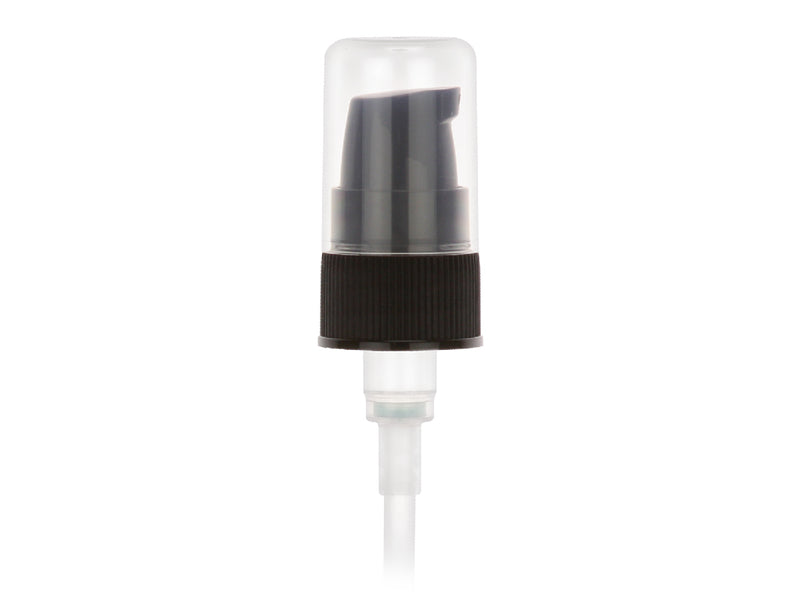 18-400 Black Ribbed Cosmetic Treatment Pump (2.4375" Dip Tube)
