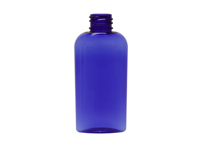 2 oz 20-410 Cobalt Blue PET Cosmo Oval Plastic Bottle