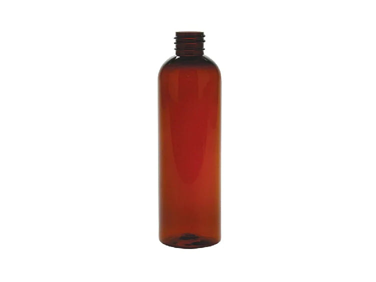 2 oz Dark Amber 20-410 PET Cosmo Round Plastic Bottle 100% PCR