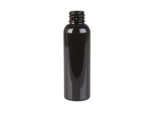 2 oz Black 20-410 PET Cosmo Round Bottle