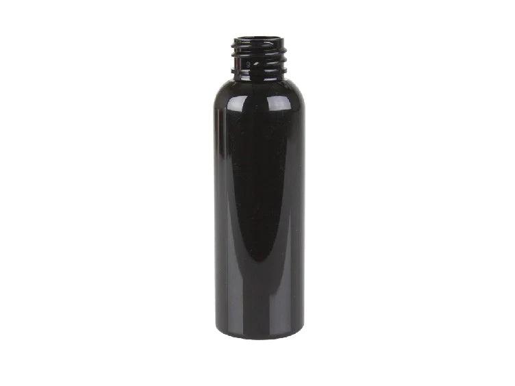 2 oz Black 20-410 PET Cosmo Round Plastic Bottle 100% PCR