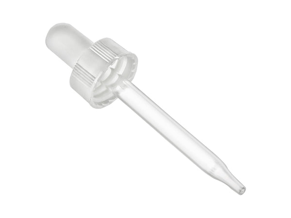 20-400 White Ribbed Dropper Assembly Glass Pipette (Fits 1 oz)