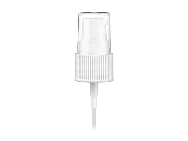 20-400 White Ribbed Cosmetic Treatment Pump (130mcl Output, 3.5625" Dip Tube)