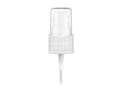 20-400 White Ribbed Cosmetic Treatment Pump (2.875" Dip tube,130mcl Output) (1 oz)