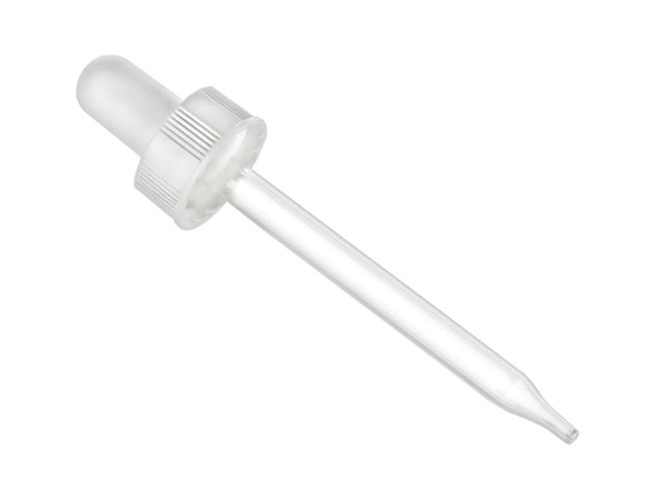 20-400 White Ribbed Dropper Assembly (fits 2 oz bottle)