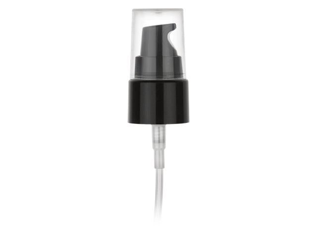 20-410 Black Smooth Cosmetic Treatment Pump (130mcl Output, 3.75" Diptube)