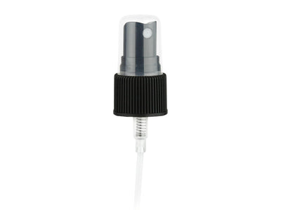 20-410 Black Ribbed Fine Mist Sprayer (4.125" Dip Tube, 0.16cc Output)