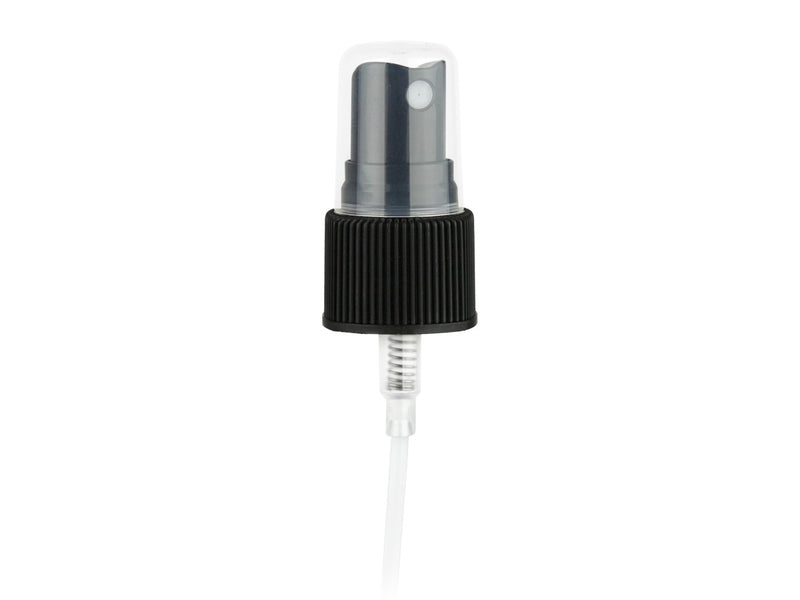 20-410 Black Ribbed Fine Mist Sprayer (4.125" Dip Tube, 0.16cc Output)